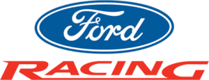 Ford Racing logo in blue and red