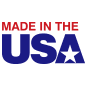 Made in the USA logo in red and blue