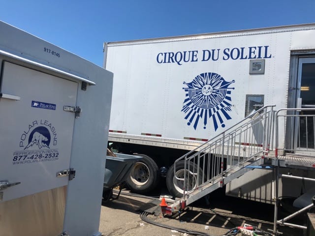 Polar Leasing walk-in cooler unit at Cirque Du Soleil