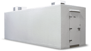 Large white walk-in cooler